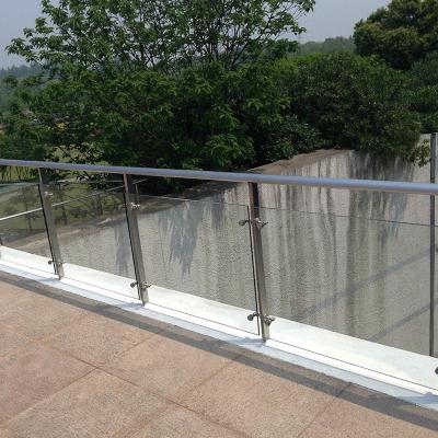 China Modern Balcony Stainless Steel Glass Flange Fit Glass Balcony Railing Outside for sale