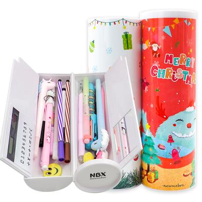 China Newmebox Multi Function Customizable Creative Christmas Pencil Case Universal Plastic Pencil Case For Kids for sale