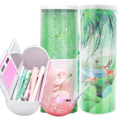 China Cute Box Quicksand Stationery Quicsand NBX Large Capacity Pencil Case Creative Translucent Children Pencil Case for sale