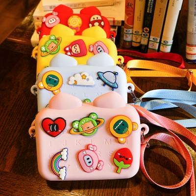 China NBX fashion factory product button DIY large capacity leisure trend kids girls boys silicone waterproof messenger bag for sale