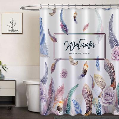 China Sustainable Wholesale Bathroom Bath Curtains Good Quality Bathroom Sets With Shower Curtain And Rugs Shower Curtain Set Customization for sale