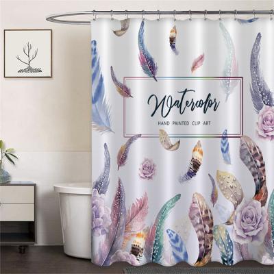 China Sustainable Hot Wholesale Bathroom Sets With Shower Curtain And Rugs Shower Curtain Set Bath Curtains Customization for sale