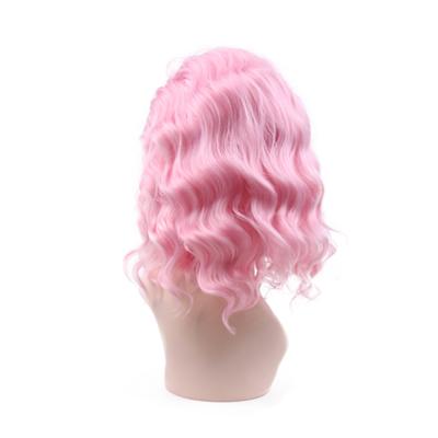 China Women's Wig Amazon Hot Sale Pink Hair Lace Front Wigs High Temperature Fiber Synthetic Women's Wigs for sale