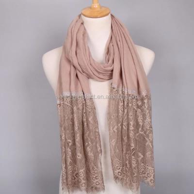 China New Popular Soft Muslim Arab Woman Breathable Diamond Lace Hijab Scarf for sale