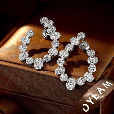 China FASHIONABLE Jewelry Accessories Women Dylam Ice Cube Zircon 5A Wand Stud Sparkle U-Shaped Earrings for sale