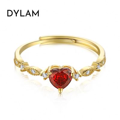 China Dylam TRENDY Pure Faith Hope 100% 925 Sterling Silver Ring Infinite Red Cubic Zirconia Heart Ring Women Women Girls Love Couples Wedding Knot for sale