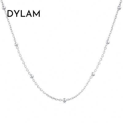 China FASHIONABLE Thin Female Clavicle Round Bean Style Trend Personality Dylam Heart Chain Lock Minimalist Necklace Silver Plated for sale