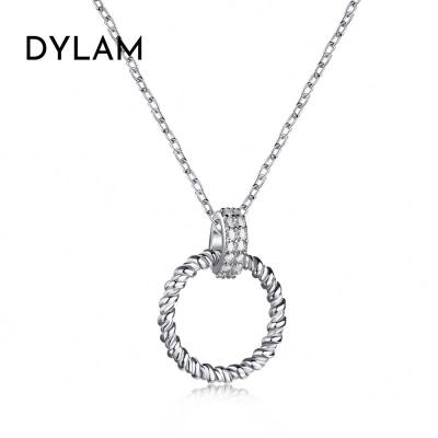 China Dylam disc chokers circle bar round shape forevereally tasty layered necklace CLASSIC silver plated silver huggie circle necklace S925 for sale