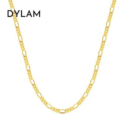 China Dylam CLASSIC Premium Quality Made in Italy Certified Men's and Women's Sterling Silver Italian Solid Figaro Link Chain Necklace for sale