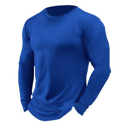 China the border men's wear of European and American men's anti-wrinkle solid color semi-zipper round-neck stain long-sleeved T-shirt for sale