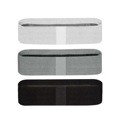 China Portable Custom Printed Logo Gray Black Yoga Workout Hip Resistance Band Set Of 3 Resistance Bands for sale