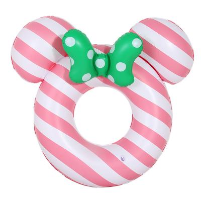 China Durable Factory Directly Sell Inflatable Pink Bow Child Circle Swim Float Swimming Ring for sale