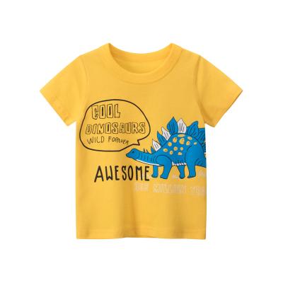 China Factory Direct Anti-Shrink Cardboard Comfortable Dinosaur Children's 100% Cotton Fabric T-shirt for sale