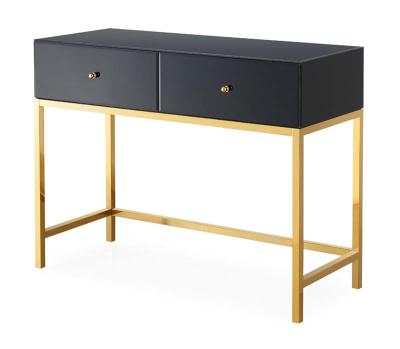 China Eco-friendly Material Black Console Table With Drawers Stainless Steel Hallway Console Cabinet Living Room Furniture for sale