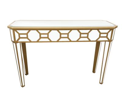 China Luxury Modern Mirror Console Table Entryway Furniture Gold Wooden Console Table Home Decorative Eco-friendly Material Table for sale