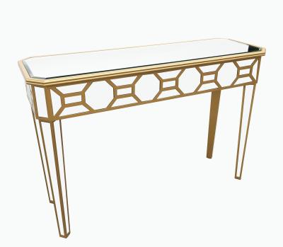 China Gold Material Eco-friendly Console Table Mirror Console Tables Luxury Modern Living Room Furniture for sale