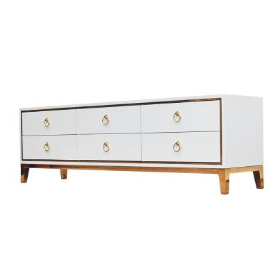 China Eco-friendly Material Luxury Furniture Nordic Living Room TV Console Stainless Steel Console Cabinet Console With Drawer for sale