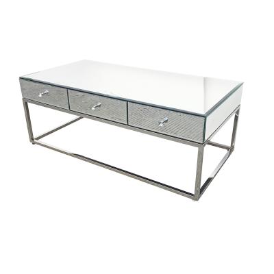 China Large Eco-friendly Material Luxury Mirrored Silver Multifunctional Coffee Table Hall Living Room Coffee Table Coffee Table for sale