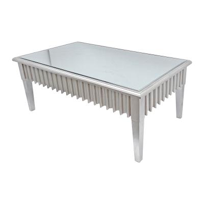 China Eco-friendly solid wood coffee table square material silver coffee table mirrored coffee table luxury for living room hotel for sale