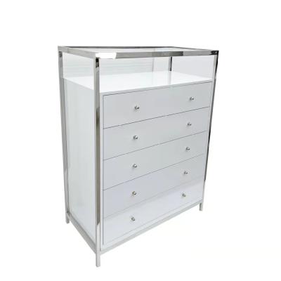 China White Minimalist Modern White Minimalist Five Drawer Storage Cabinet Clothes Cabinet Living Room Bedroom Furniture for sale