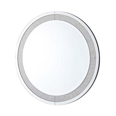 China Nordic Light Luxury Silver Wall Mirror Eco-friendly Decorative Wall Mirror Crushed Diamond Living Room Modern Wall Mirror Decoration for sale