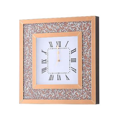 China Eco-Friendly Material Customized Decorative Crushed Diamond Clock Modern Wall Clock Decorative Wall Clocks For Living Room for sale