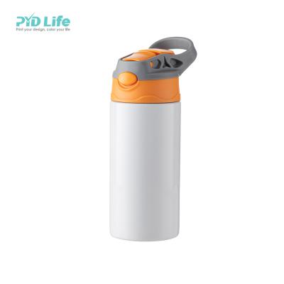 China Custom Stocked PYD 12 Ounce Life Kids Straight Tumbler Cup Stainless Steel Straw Water Bottles Sublimation Sublimation for sale