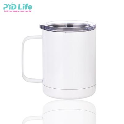 China Sustainable Life Wholesale PYD Mug 10oz Double Wall Coffee Sublimation Stainless Steel White Empty Travel Mugs for sale