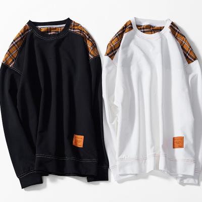 China Bulk Viable High Quality Sale Men's Soft Grid Off Shoulder Sweatshirts for sale