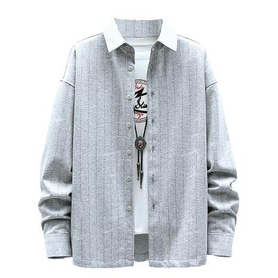 China Japanese Men's Breathable Shirts Summer Striped Mens Viable Shirts Mens Summer Shirts for sale