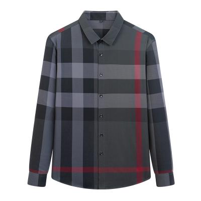 China Sustainable Plaid High Quality Men's Long Sleeve Long Shirt Business Casual Loose Shirt Young Outdoor for sale