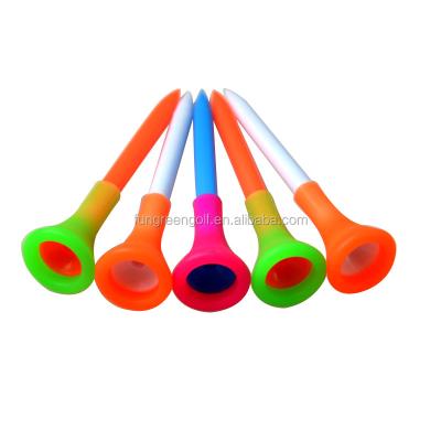 China Hot Sale Plastic Multi Color Golf Tees 70/83mm Cushion Golf Tee Holder Durable Plastic Rubber Golf Accessories for sale