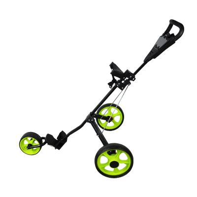 China PLAYEAGLE Electric Golf Trolley Push Cart Light Weight 3 Wheels Aluminum Foldable Golf Club Push Carts for sale