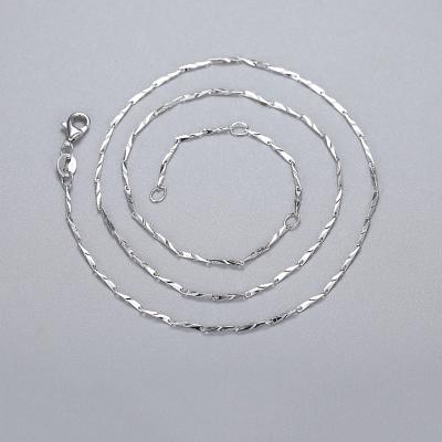 China 2021 Fashion Jewelry Silver Necklace Men's Wholesale Cuban Chain 925 Sterling Silver Necklace for sale