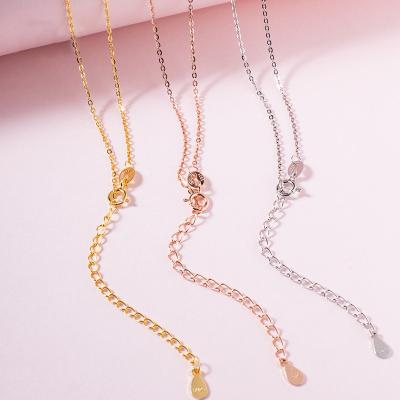 China FASHIONABLE Gold Plated 925 Sterling Silver Box Chain Necklace Gold Color, Silver Female Extension Side Chain for sale