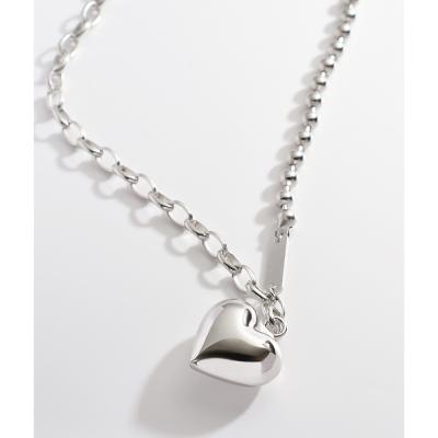 China FashioninsMinority TRENDY Simple Design Love Heart Round Beads Chains925Women Sterling Silver Necklace for sale