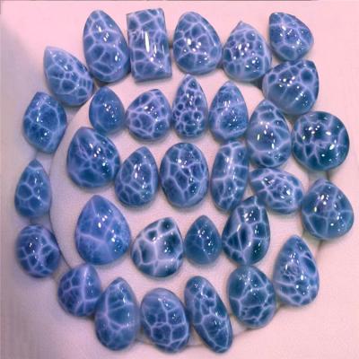 China FASHIONABLE Dominica Natural Larimar Gemstone Pendants Platinum Necklace for sale