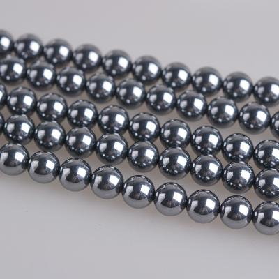 China DIY Cute Natural Stone Energy Terahertz Half Full Round Beads With Loose Beads Terahertz Beads Bracelet for sale