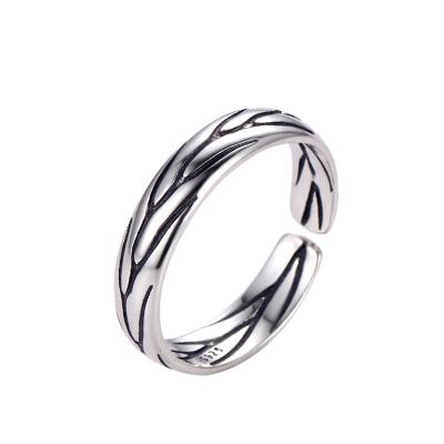 China S925 Sterling Silver style ring of Thai silver men's retro punk crunch and cool ring jewelry for sale