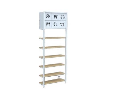 China Easy installation Grocery Product Display Stands Store Shelves Wooden Shelf for Retail Shop for sale