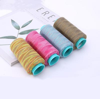 China Sustainable Colorful sewing thread 402 cloth high-grade clothing sewing thread rainbow dyed colorful thread for sale