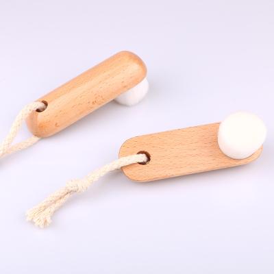 China Abeis Private Label Mini Portable Natural Wood Super Face Scrubber Facial Brush Soft Deep Cleansing Brush For Women for sale