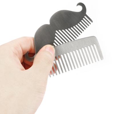 China Man Beard Beauty Abeis Wholesale Price Beard Shape Stainless Steel Hair Comb Men's Beard and Mustache Combs for sale