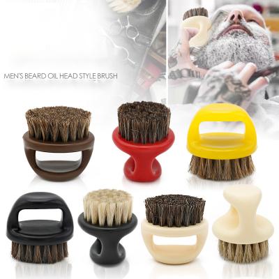 China Abeis Shaving Brush Men Shaving Face Hair Barber Cleaning Brush Black ABS Handle Boar Bristle Finger Beard Brush for sale