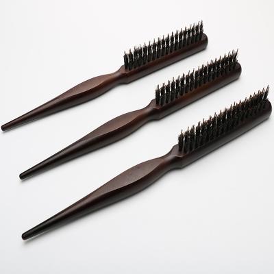 China Beauty Care Makeup Factory Abeis High Quality Hand-make Wooden Hair Comb Styling Tool Comb Anti-static Boar Hair Brush for sale