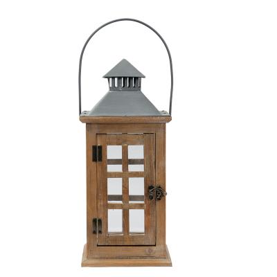 China Antique Retro Candle Holder Luxury Unique Fine Wood Decorative Lantern Containers Home Decoration for sale