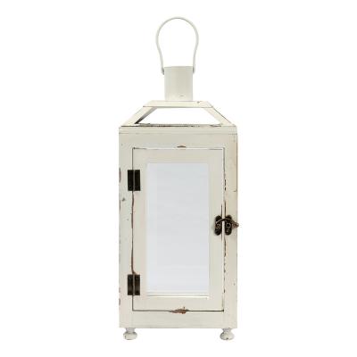 China Antique Retro Candle Holder Luxury Unique High Quality Wooden Decorative Lantern Containers Rustic Home Decoration for sale