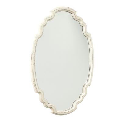 China White Carved Oval Mirror 24