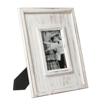 China Traditional Farmhouse Handmade Distressed Photo Frames Large Wooded Picture and Wall Frame with Real Glass, Large Vintage White Picture Frames 5 for sale