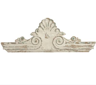 China Rust Living Room Home Accessories Rust Pediment Carving Luxury Decorative Carving Wood Ornaments for sale